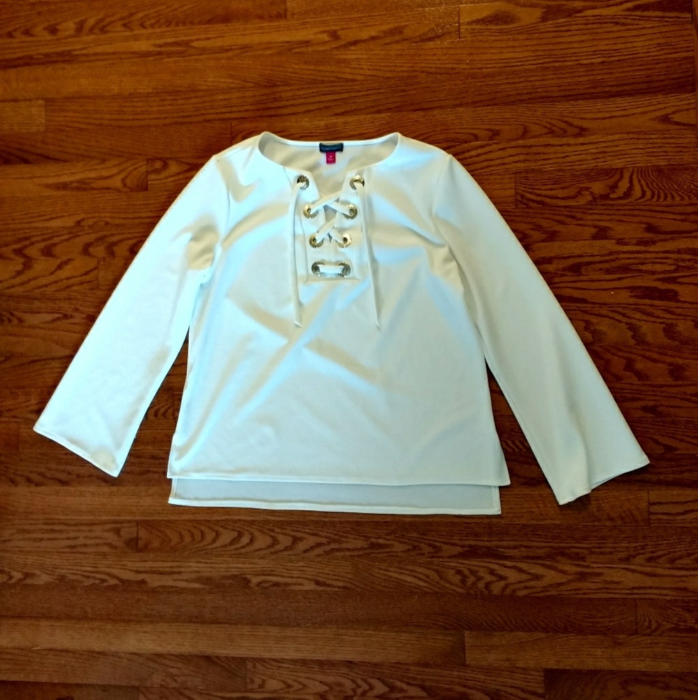 Vince Camuto White Grommet Top